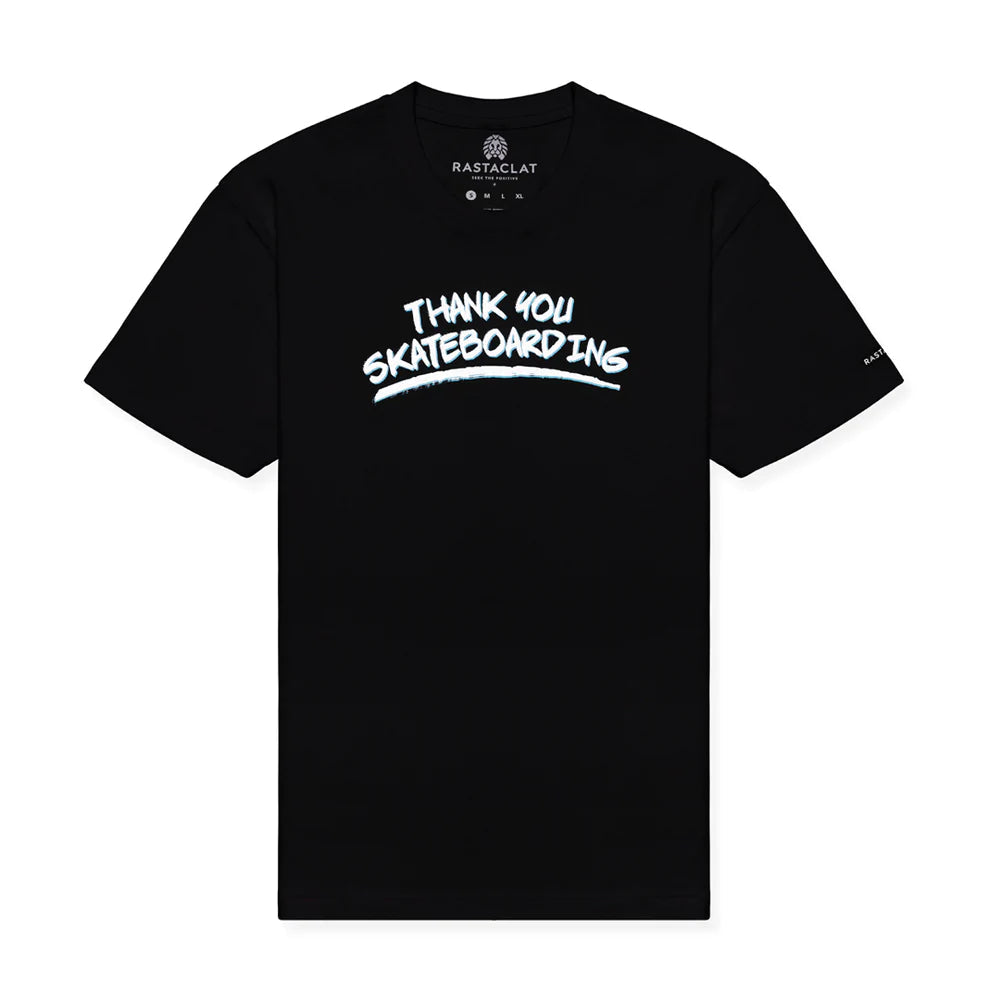 THANK YOU SKATEBOARDING SPRAY TEE - BLK